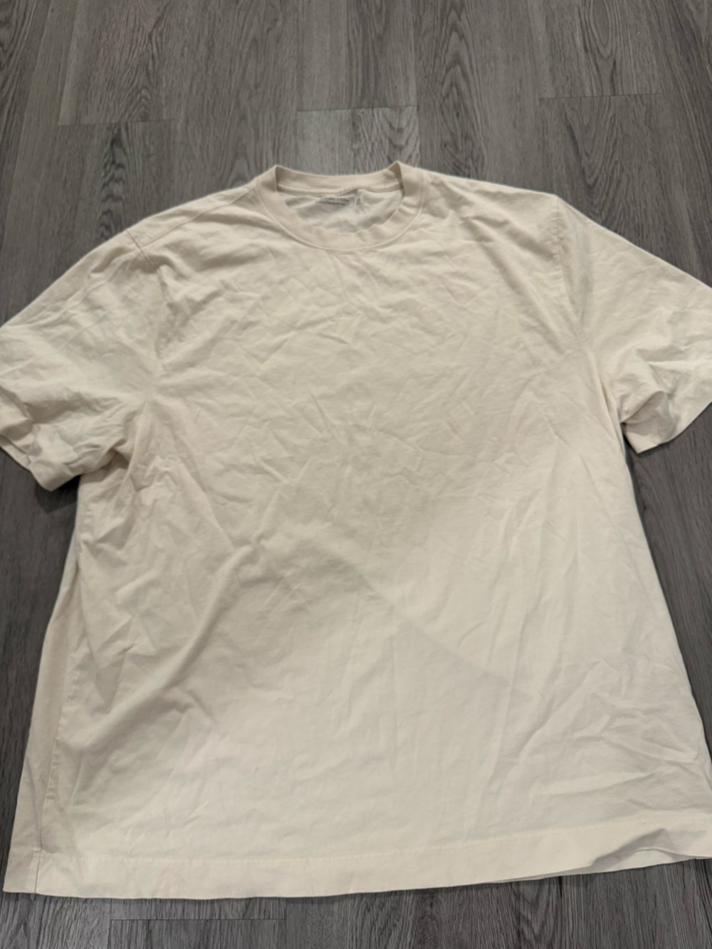 Abercrombie & Fitch Neutral Cream Cotton Tee - Soft Everyday Layer